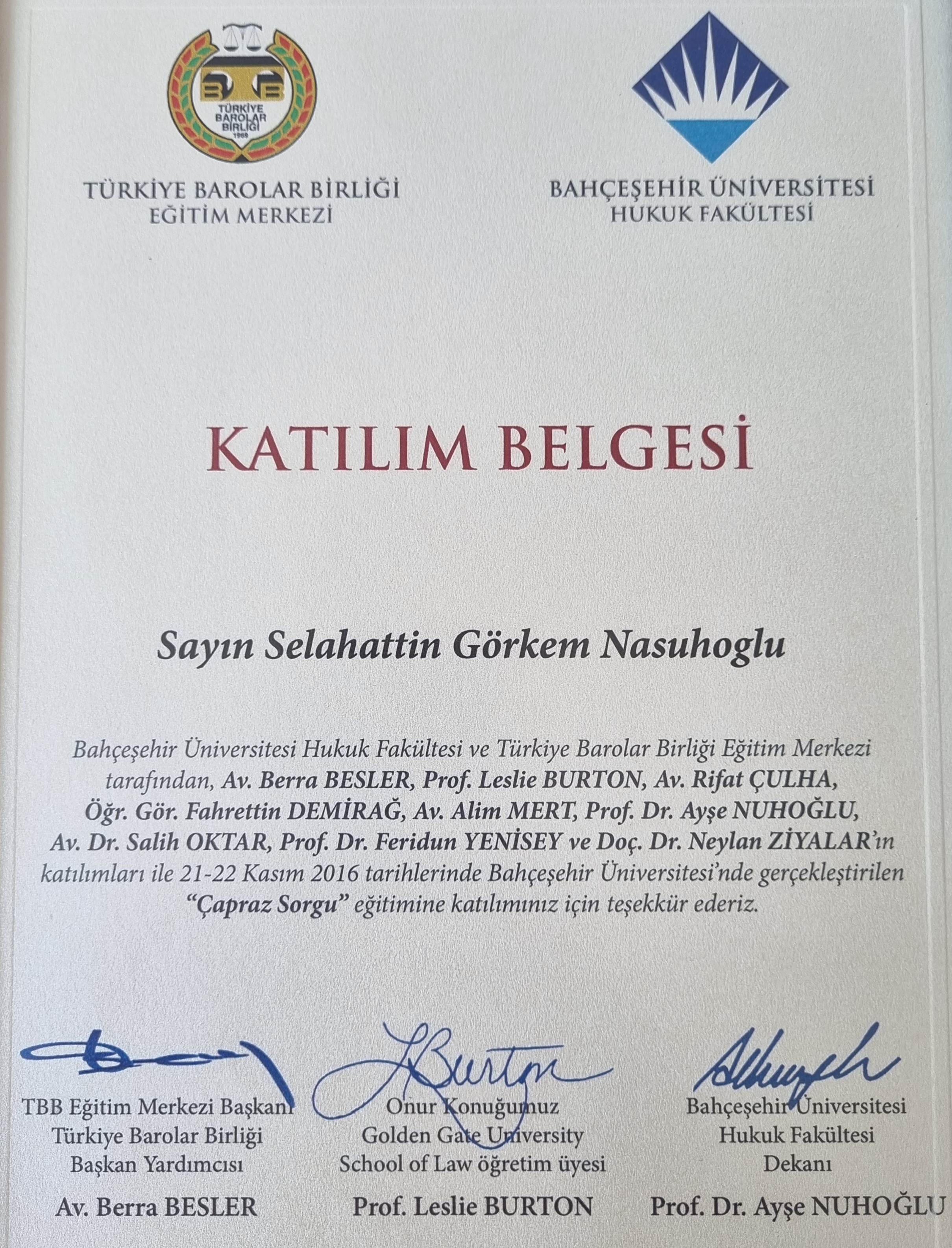 Çapraz sorgu Eğitimi