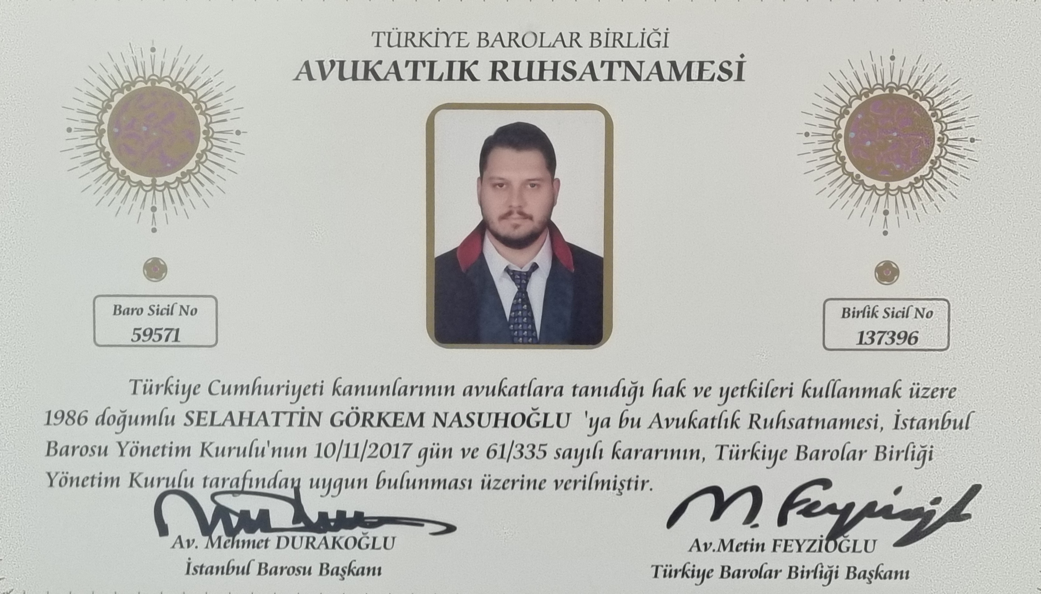 Avukatlık Ruhsatnamesi